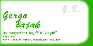 gergo bajak business card